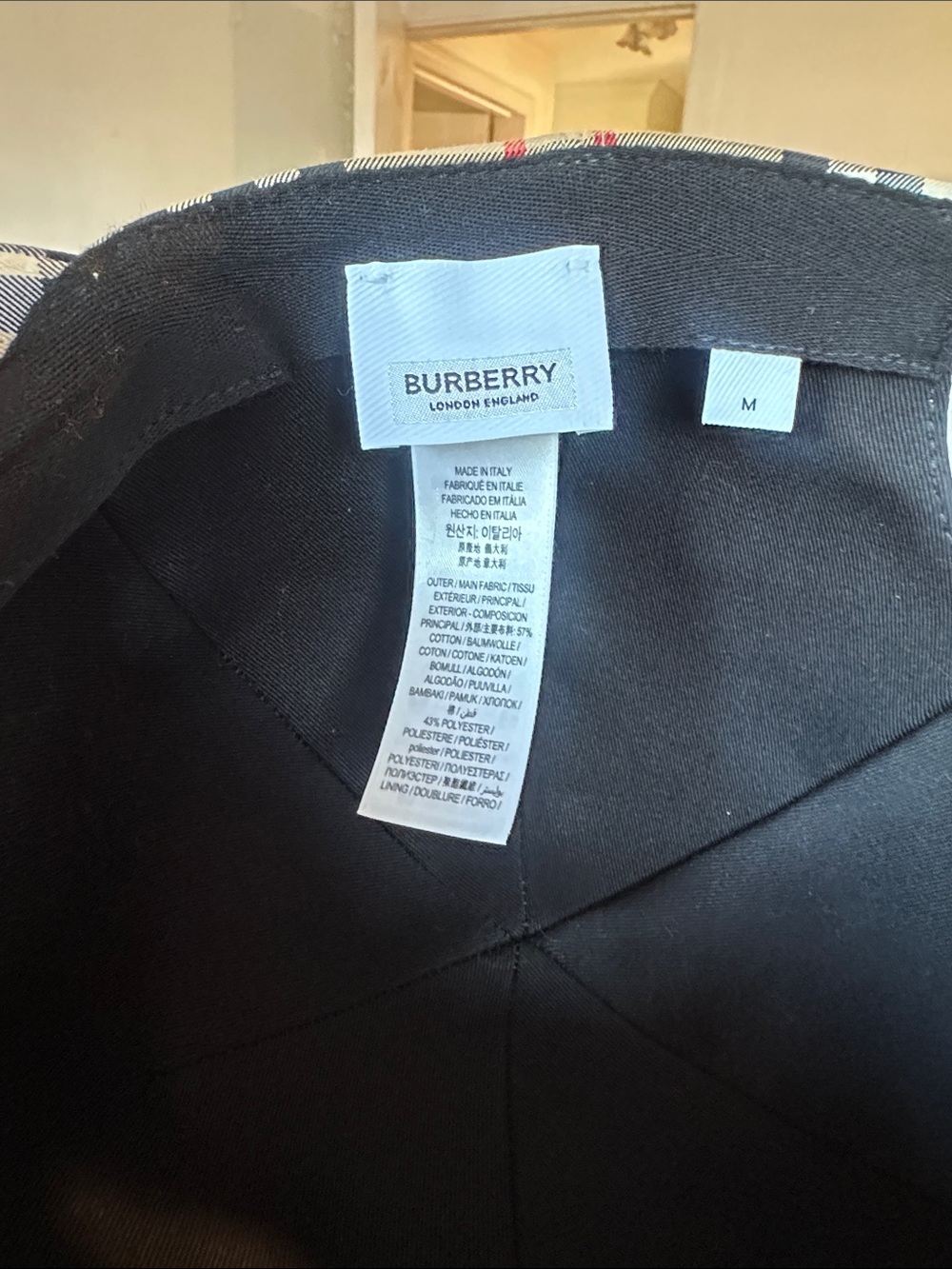 Burberry Beige Heritage Check Baseball Cap - Picture 6 of 7